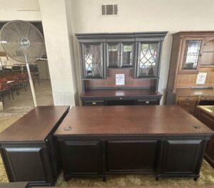 Gently Used Traditional Desk, Credenza, Hutch & File Set