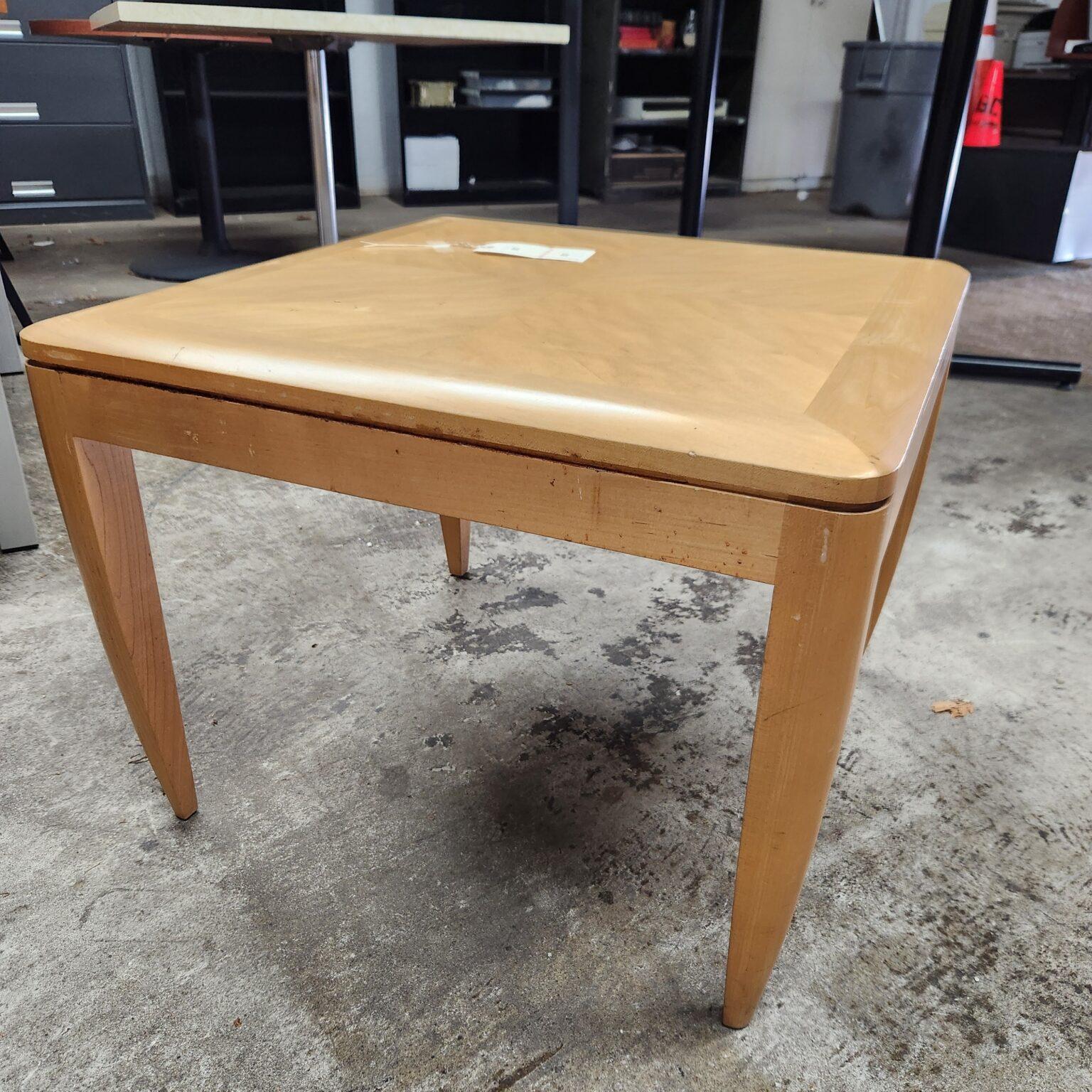 side view of maple retro end table
