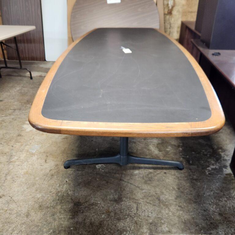 topside end view of 10' two-tone conference table