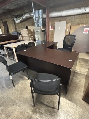 Dark Walnut L-Shape Desk - Gently Used
