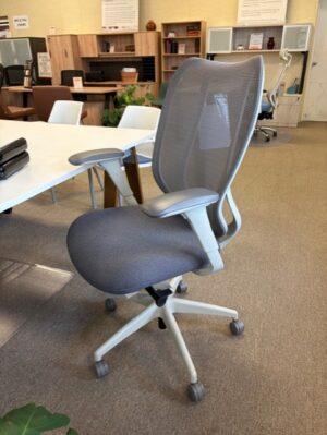Buzz Seating Upholstered Mesh Back Cloud Chair- Grey