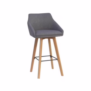 Lorell Gray Flannel Mid-Century Guest Stool