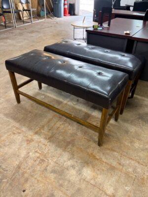 Tufted Faux Leather Bench- GENTLY USED